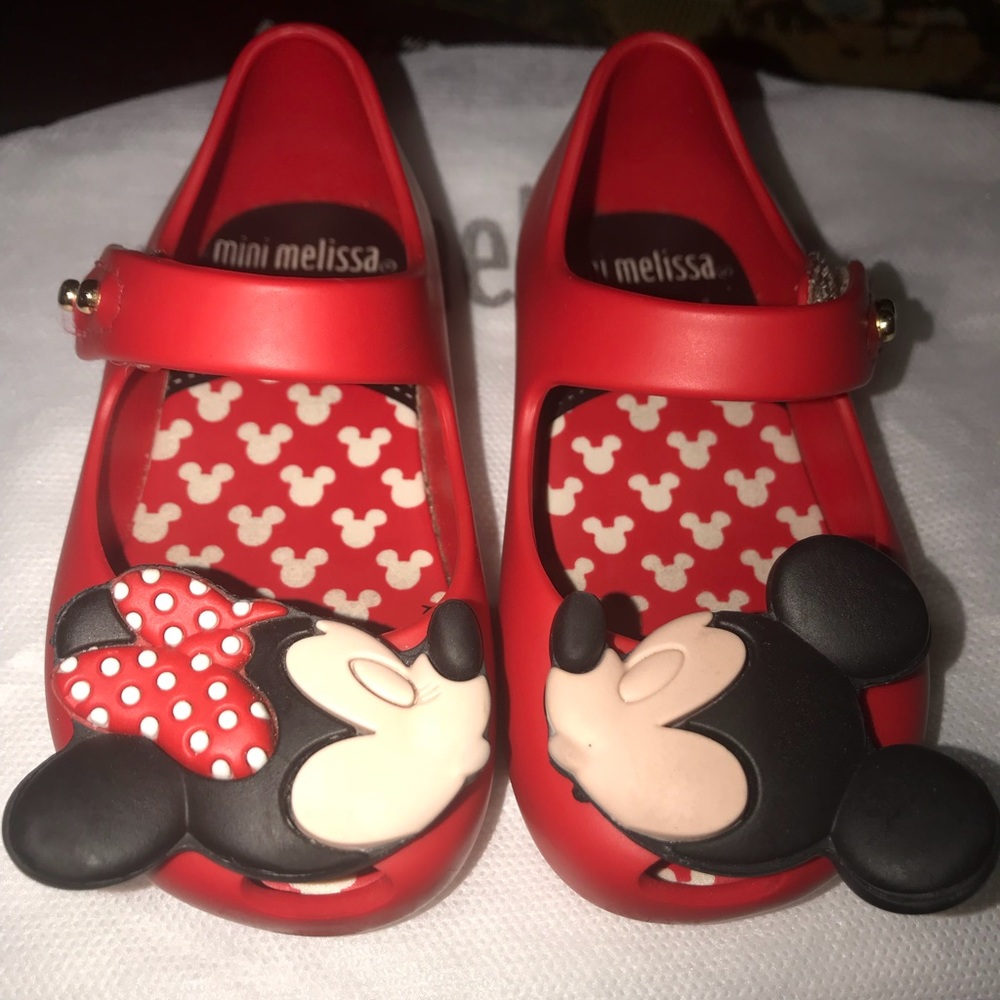 Mini Melissa Ultra Red Disney shoes. Size 5.